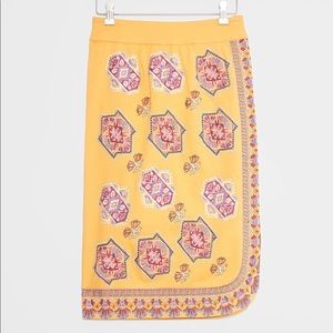 Anthropologie Krissy Embroidered Pencil Skirt